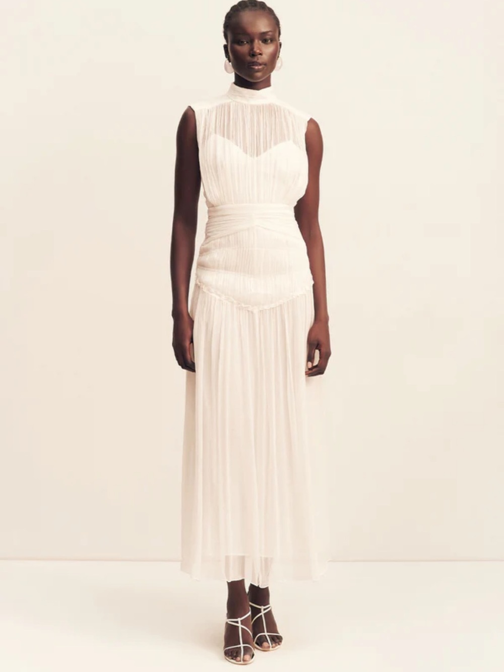 NWT Clemence High Neck Maxi Dress - Ivory